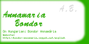 annamaria bondor business card